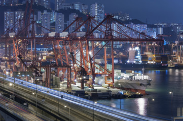 Fototapeta na wymiar Container Port in Hong Kong