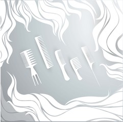 hair combs background for hairdressers