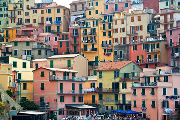 View on buildings in Manarola. Manarola is a small town in the p