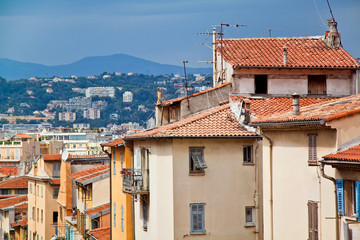 Fototapeta na wymiar Scenic view of Nice, France. Yellow rooftops.