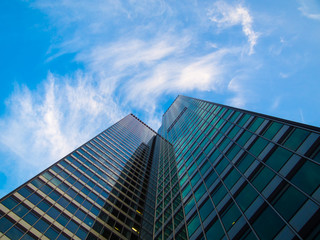 Fototapeta na wymiar Skyscraper in the business district of Frankfurt