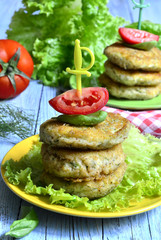 Zucchini burgers.