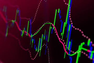 Stock finance business diagram on the screen