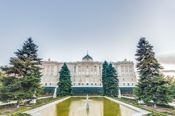 Fototapeta na wymiar The Sabatini Gardens in Madrid, Spain.
