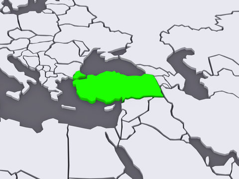 Map of worlds. Turkey.