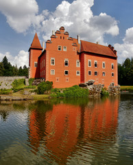 Fototapeta na wymiar Romantic water castle Cervena Lhota in South Bohemia