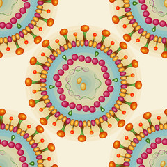 Hepatitis B virus. Seamless pattern.