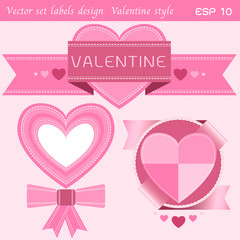 vector set heart labels design, icons elements collection