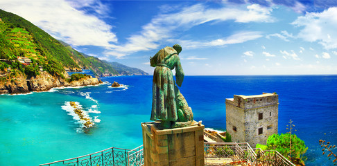Italian holidays - panorama of Monterosso al mare (Liguria)