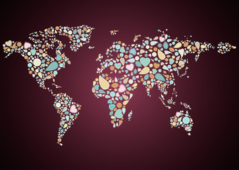 vintage pattern world map vector illustration