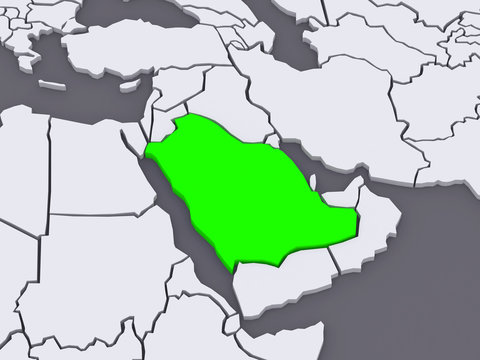 Map of worlds. Saudi Arabia.