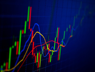 Stock finance business diagram on the screen