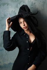 girl in a witch costume sexy looks
