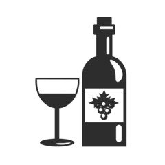 Vector Black Bottle of Wine Icon