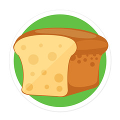 Vector Bread Flat Round Icon