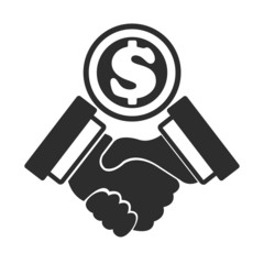 Vector business concept Money Deal black icon