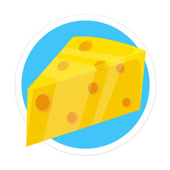 Vector Cheese Flat Round Icon