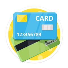 Vector Credit Card Flat Round Icon