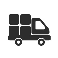 Vector Delivery Truck Black Icon