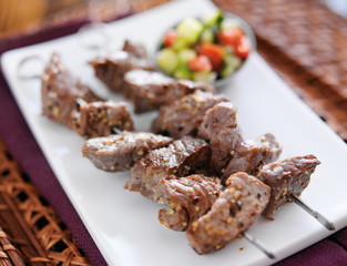 grilled garlic herb beef shishkabab skewers