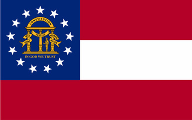 Georgia State Flag - obrazy, fototapety, plakaty