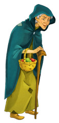 Fairytale cartoon character - witch - illustration