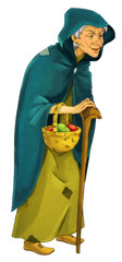 Fairytale cartoon character - witch - illustration