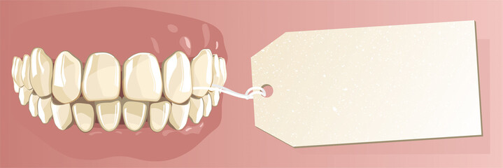 Fototapeta na wymiar Healthy human teeth and label