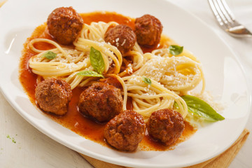 Pasta with meatballs