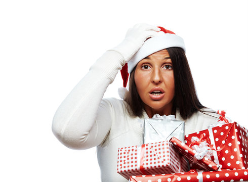 Christmas Woman Stressed Out