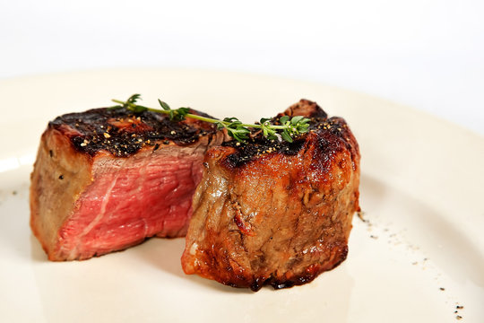 Filet mignon with rosemary twig