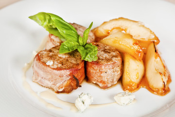 Bacon wrapped mackerel fillet