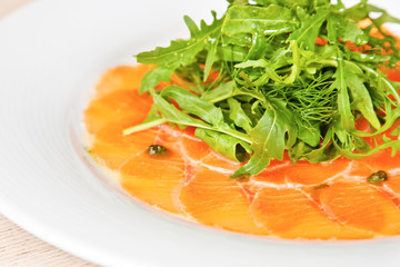 Salmon carpaccio