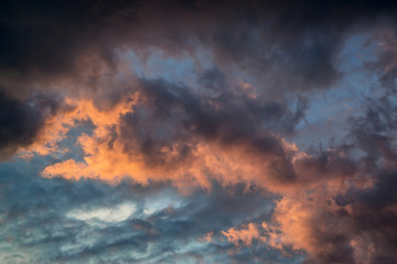 Fototapeta na wymiar Stunning vibrant stormy cloud formation background