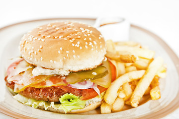 Burger with beef
