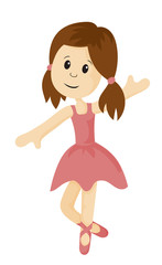 Cute little ballerina girl-isolated on white