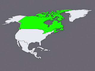 Fototapeta na wymiar Map of worlds. Canada.