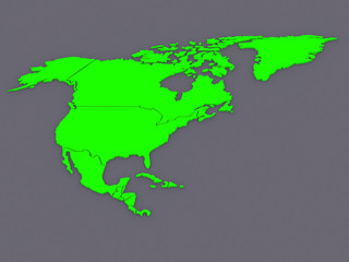 Map of worlds. North America.