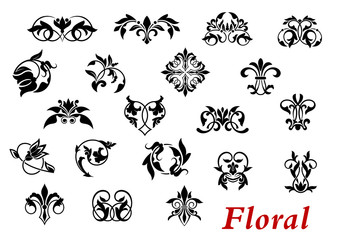 Floral ornamental elelments and vignettes