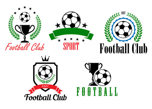 Football and soccer symbols or emblems