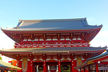Naklejka premium Pavilion in Senso-Ji Temple in Asakusa Tokyo, Japan
