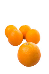 Orange fruits over white background