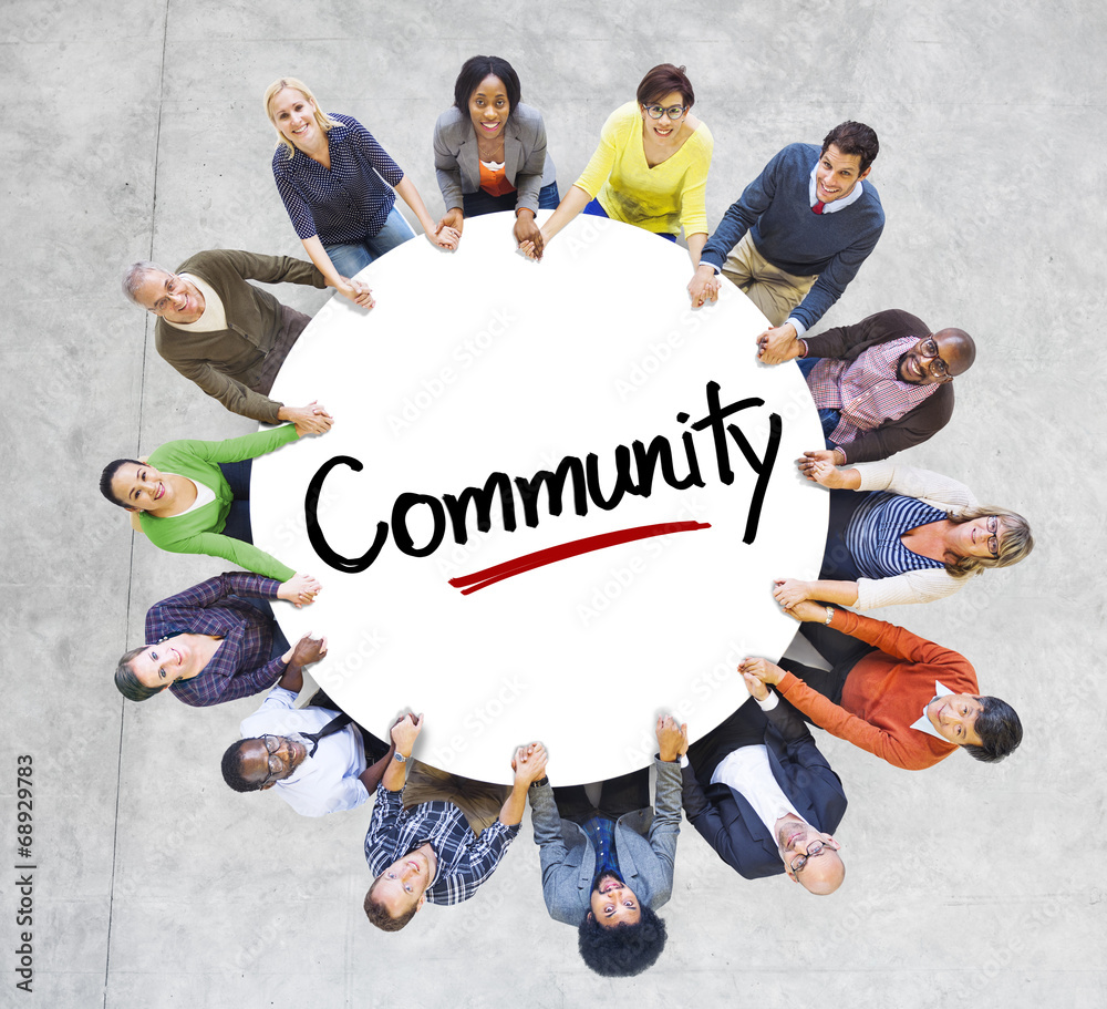 Wall mural Diverse People in Circle with Community Concept - Wall murals