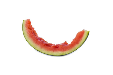 Fototapeta na wymiar Watermelon and slices eaten up