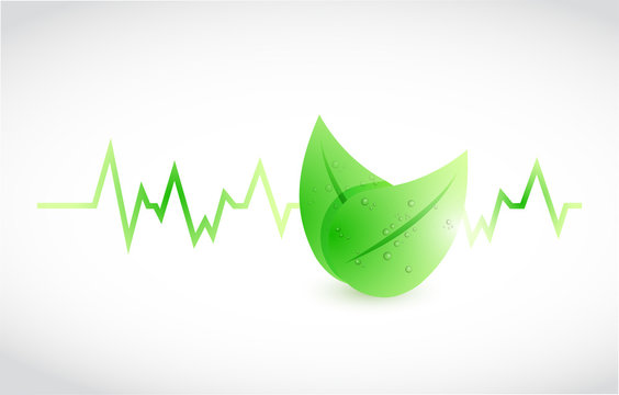 Green Lifeline Leaves Illustration Design