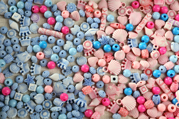 Many different beads as background