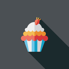 cupcake flat icon with long shadow,eps10