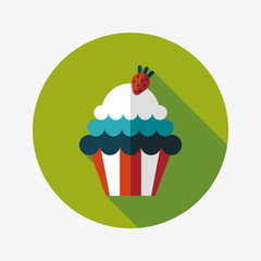 cupcake flat icon with long shadow,eps10