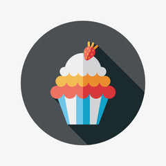 cupcake flat icon with long shadow,eps10