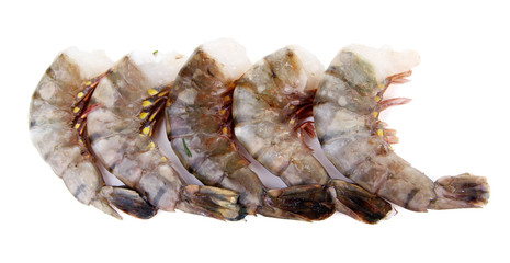 Tasty prawns on white background isolated